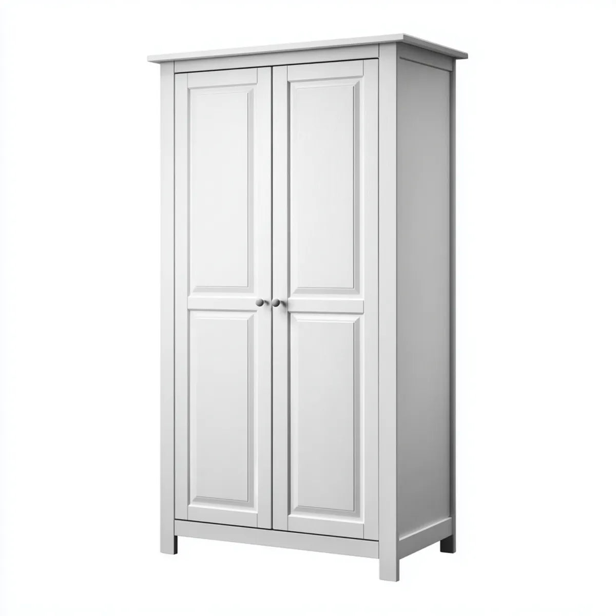 Armadio guardaroba 2 ante bianco 80 x 50 x 180 cm in pannello truciolare rettangolare