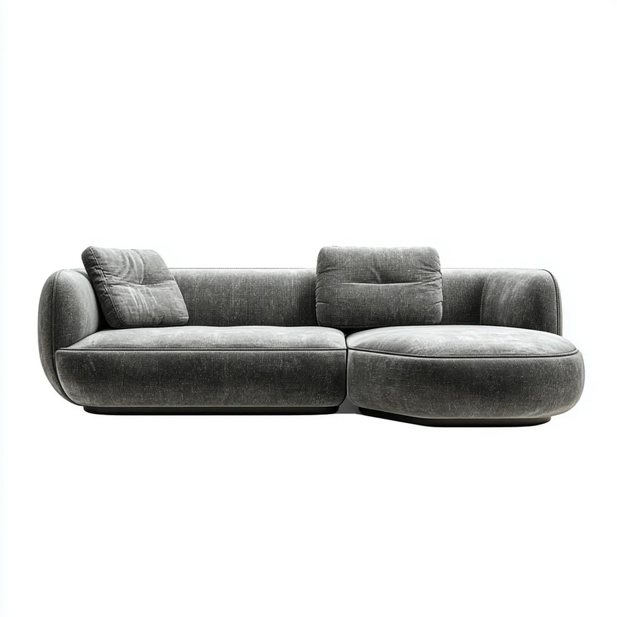 Divano modulare 2 posti grigio scuro in poliestere 240 x 105 x 75 cm