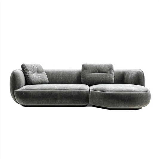 Divano modulare 2 posti grigio scuro in poliestere 240 x 105 x 75 cm