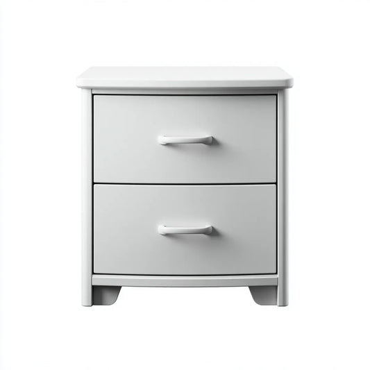 Comodino a 2 cassetti bianco in MDF rettangolare 50 x 40 x 60 cm